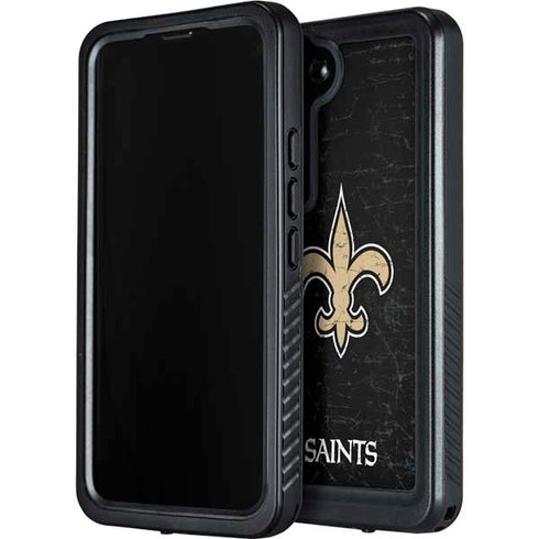 NFL New Orleans Saints Distressed Galaxy S24 Plus Waterproof Case
