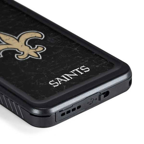 NFL New Orleans Saints Distressed Galaxy S24 Plus Waterproof Case