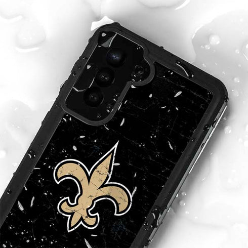 NFL New Orleans Saints Distressed Galaxy S24 Plus Waterproof Case