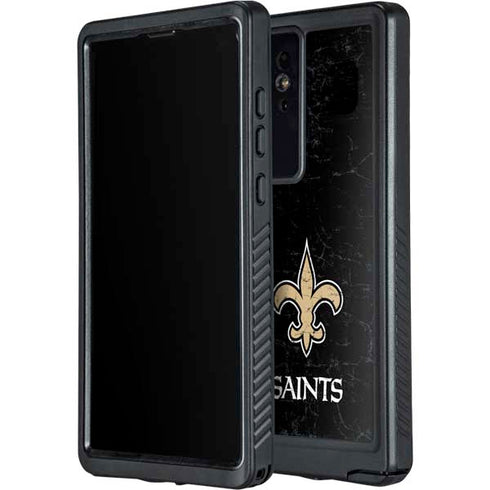 NFL New Orleans Saints Distressed Galaxy S24 Ultra Waterproof Case