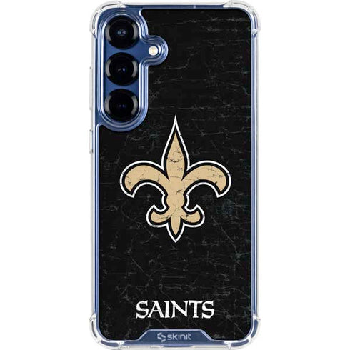 NFL New Orleans Saints Distressed Galaxy S25 Plus Clear Case