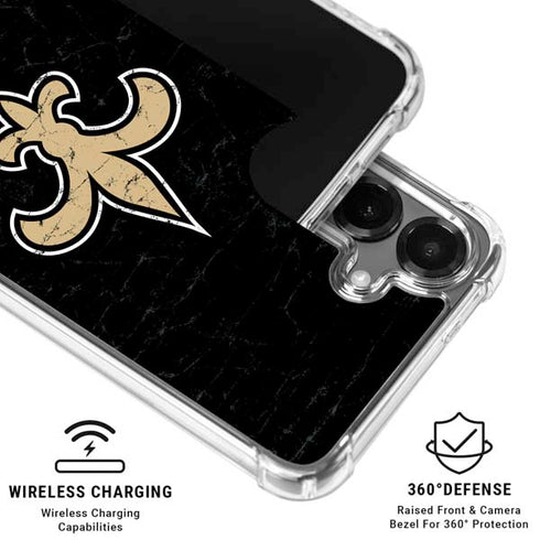 NFL New Orleans Saints Distressed Galaxy S26 Plus Clear Case