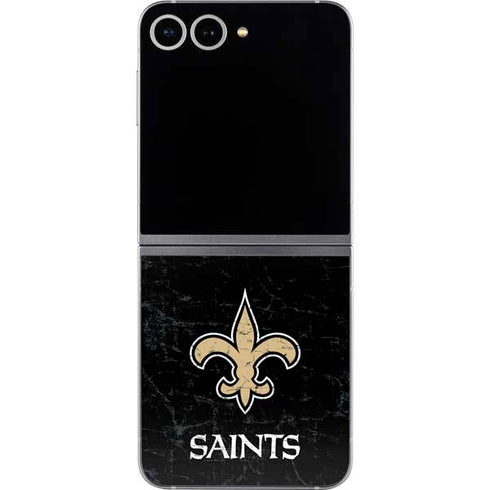 NFL New Orleans Saints Distressed Galaxy Z Flip6 Skin