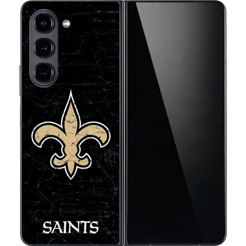 NFL New Orleans Saints Distressed Galaxy Z Fold5 5G Skin