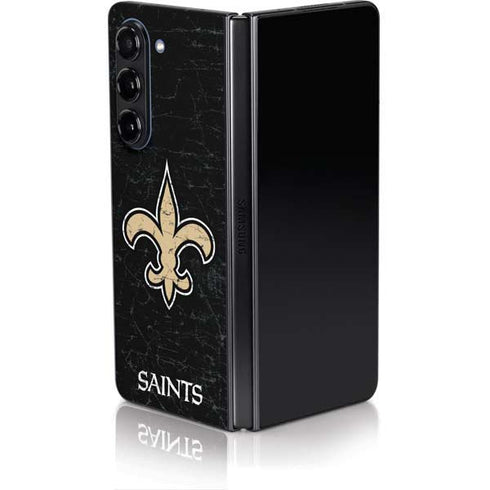 NFL New Orleans Saints Distressed Galaxy Z Fold5 5G Skin