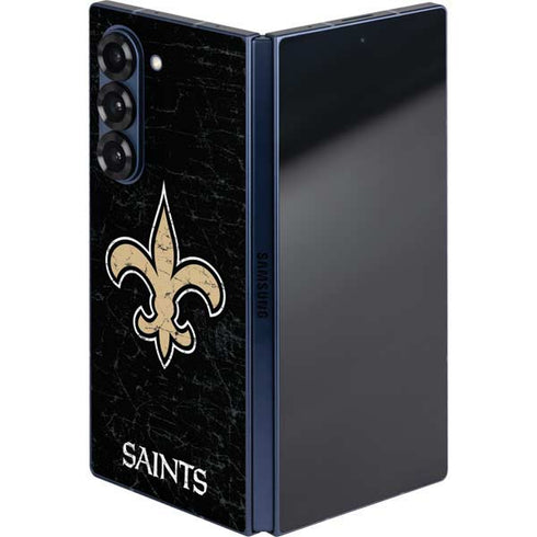 NFL New Orleans Saints Distressed Galaxy Z Fold6 Skin