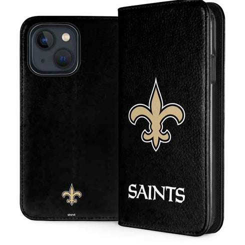 NFL New Orleans Saints Distressed iPhone 15 Folio Case