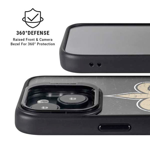 NFL New Orleans Saints Distressed iPhone 15 Plus Kickstand Case
