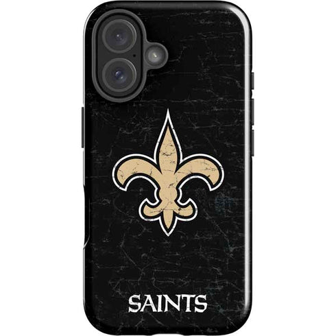 NFL New Orleans Saints Distressed iPhone 16 Plus Impact Case