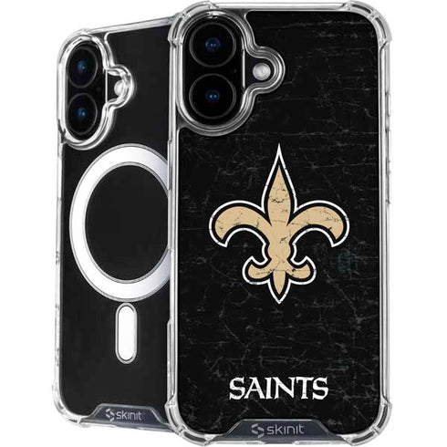 NFL New Orleans Saints Distressed iPhone 16 Plus MagSafe Case