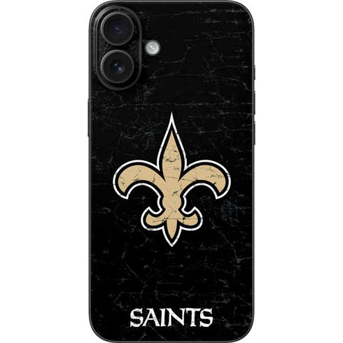 NFL New Orleans Saints Distressed iPhone 16 Plus Skin
