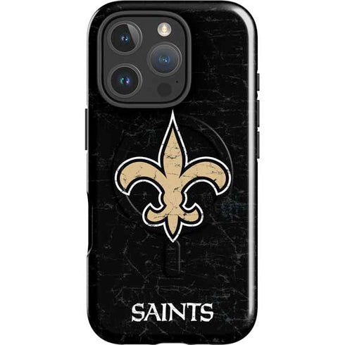 NFL New Orleans Saints Distressed iPhone 16 Pro Magsafe Impact Case