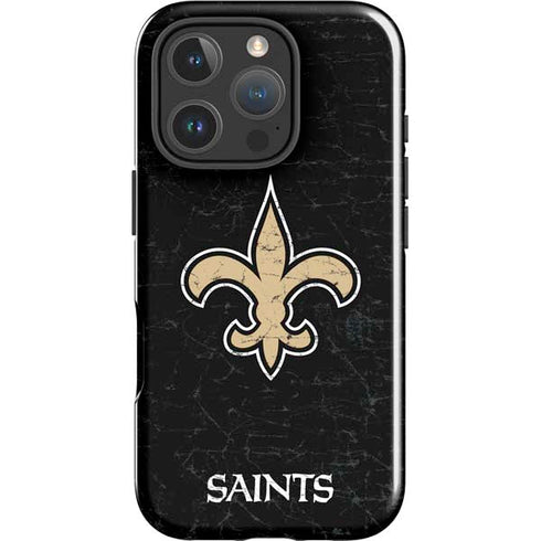 NFL New Orleans Saints Distressed iPhone 16 Pro Max Impact Case