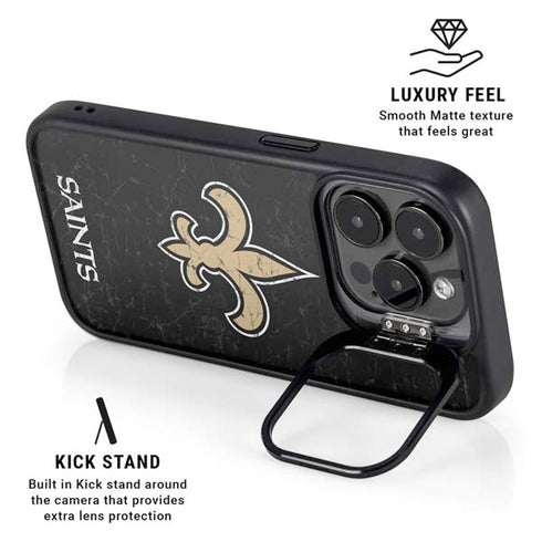 NFL New Orleans Saints Distressed iPhone 16 Pro Max Kickstand Case