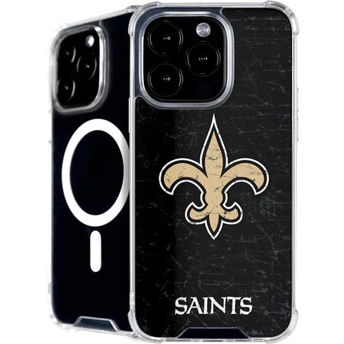 NFL New Orleans Saints Distressed iPhone 16 Pro Max MagSafe Case