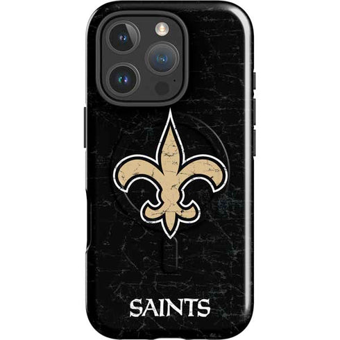 NFL New Orleans Saints Distressed iPhone 16 Pro Max Magsafe Impact Case