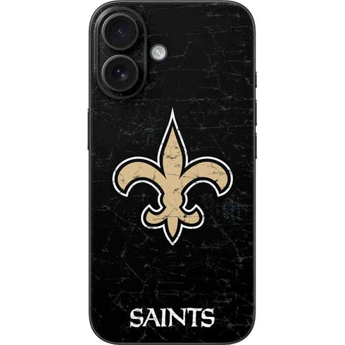 NFL New Orleans Saints Distressed iPhone 16 Skin