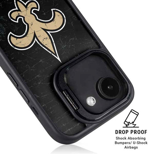 NFL New Orleans Saints Distressed iPhone 16e Kickstand Case