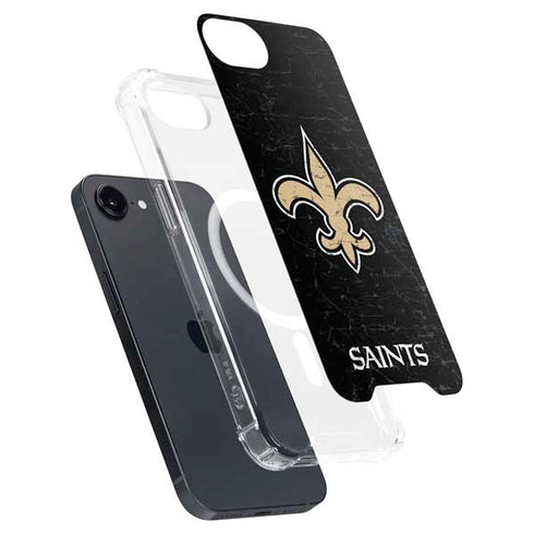 NFL New Orleans Saints Distressed iPhone 16e MagSafe Case