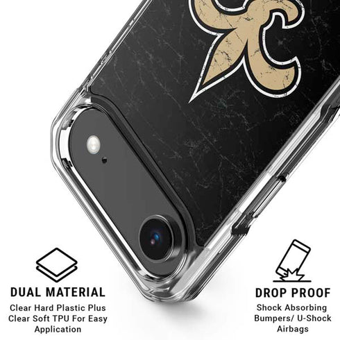 NFL New Orleans Saints Distressed iPhone 17 Air Clear Case