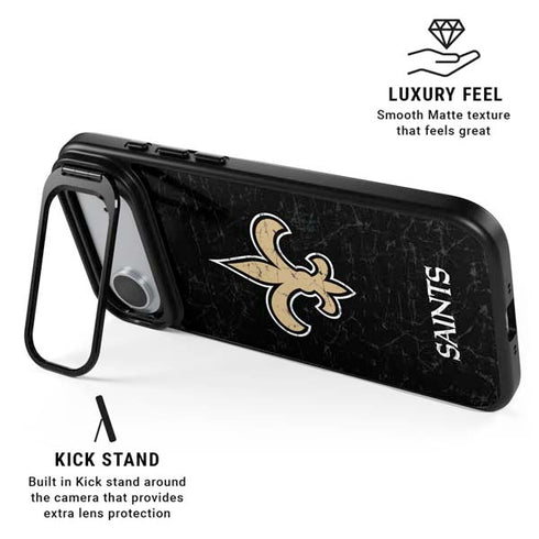 NFL New Orleans Saints Distressed iPhone 17 Air Kickstand Case
