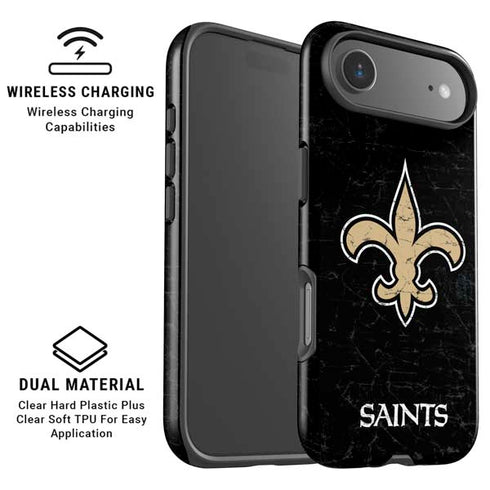 NFL New Orleans Saints Distressed iPhone 17 Air Magsafe Impact Case