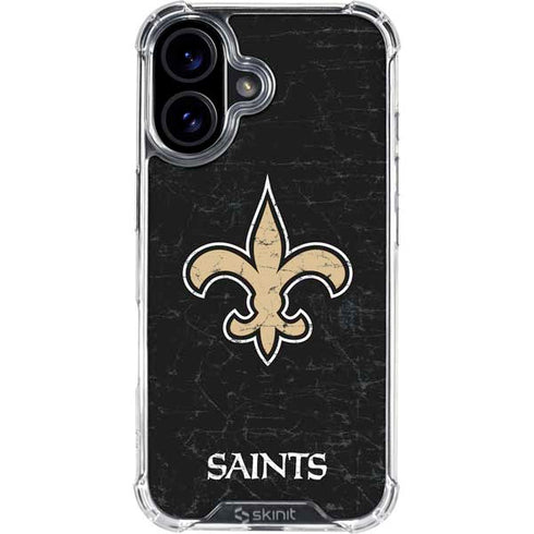 NFL New Orleans Saints Distressed iPhone 17 Clear Case