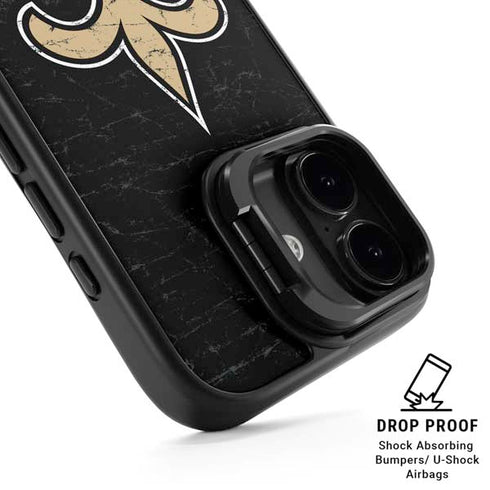 NFL New Orleans Saints Distressed iPhone 17 Kickstand Case
