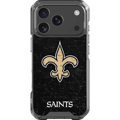 NFL New Orleans Saints Distressed iPhone 17 Pro Clear Case