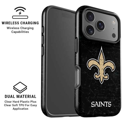 NFL New Orleans Saints Distressed iPhone 17 Pro Max Magsafe Impact Case