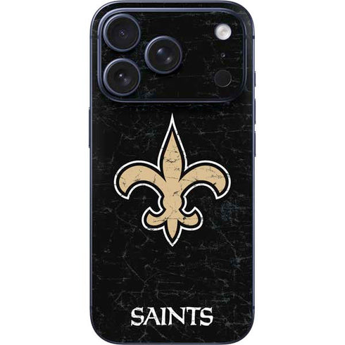 NFL New Orleans Saints Distressed iPhone 17 Pro Max Skin