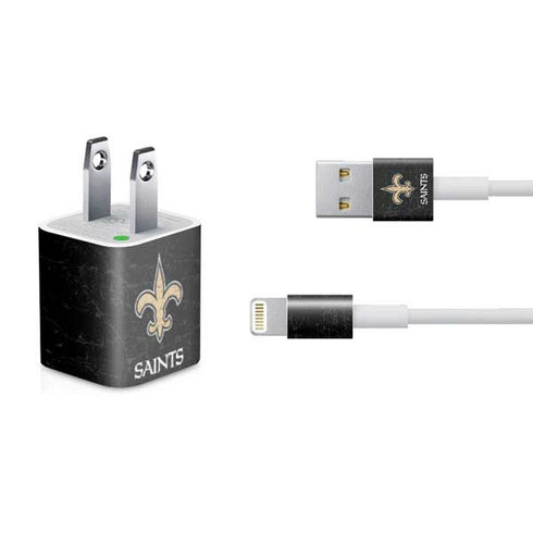 NFL New Orleans Saints Distressed iPhone Charger (5W USB) Skin