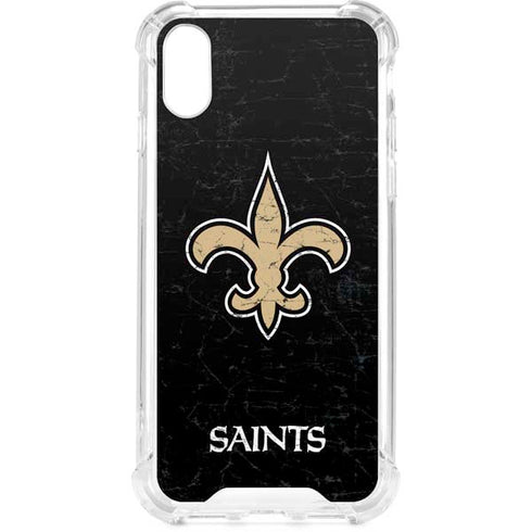 NFL New Orleans Saints Distressed iPhone XS Clear Case