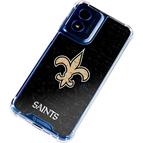 NFL New Orleans Saints Distressed Moto G 5G (2024) Clear Case