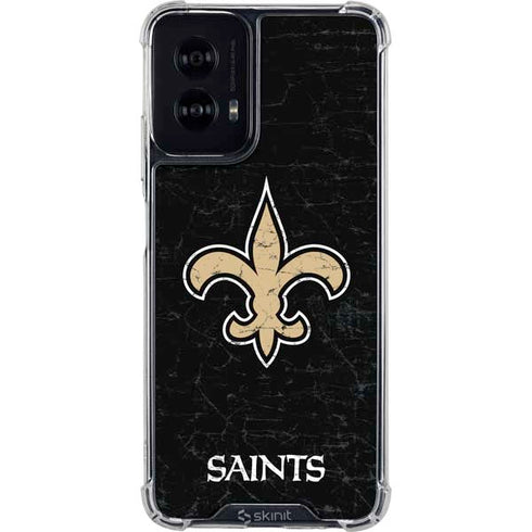 NFL New Orleans Saints Distressed Moto G Power 5G (2024) Clear Case