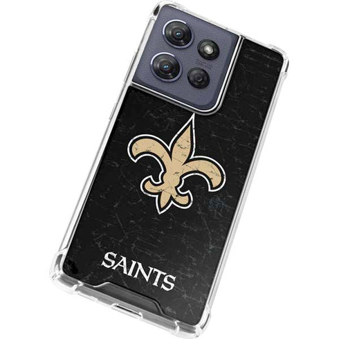 NFL New Orleans Saints Distressed Moto G Power 5G (2025) Clear Case