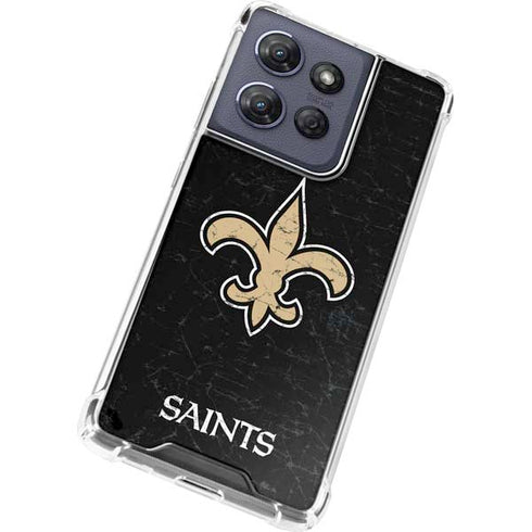 NFL New Orleans Saints Distressed Moto G Stylus 5G (2025) Clear Case