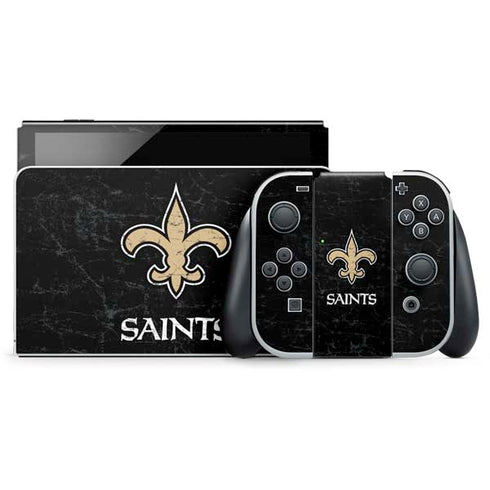 NFL New Orleans Saints Distressed Nintendo Skins