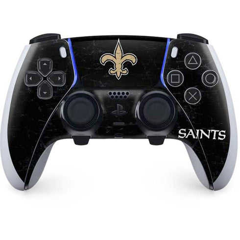 NFL New Orleans Saints Distressed PS5 DualSense Edge Pro Controller Skin
