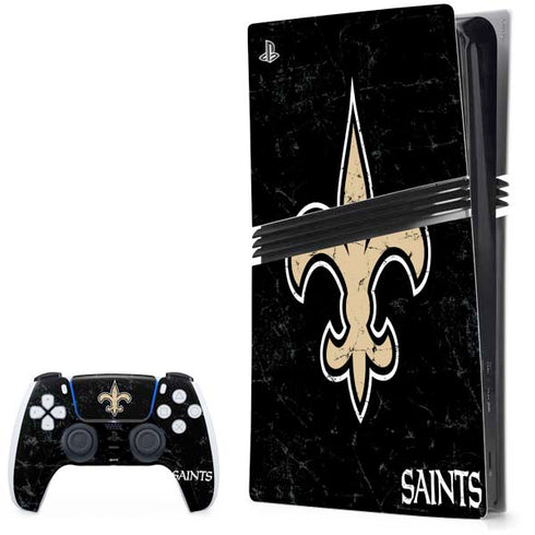 NFL New Orleans Saints Distressed PlayStation PS5 Skins