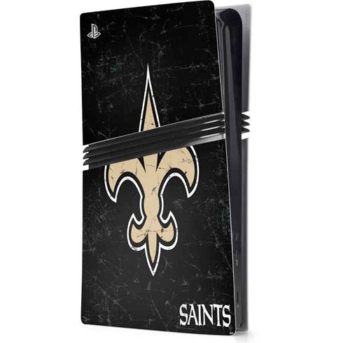 NFL New Orleans Saints Distressed PS5 Pro Console Skin
