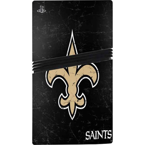 NFL New Orleans Saints Distressed PS5 Pro Console Skin