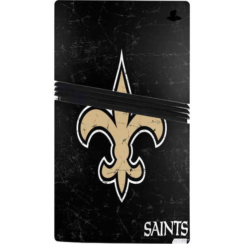 NFL New Orleans Saints Distressed PS5 Pro Console Skin