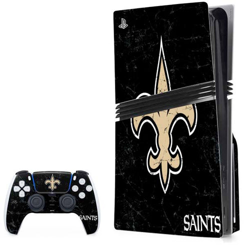 NFL New Orleans Saints Distressed PlayStation PS5 Skins