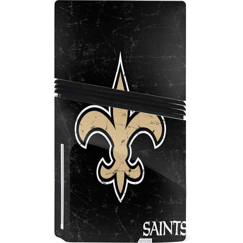 NFL New Orleans Saints Distressed PS5 Pro Disk Console Skin