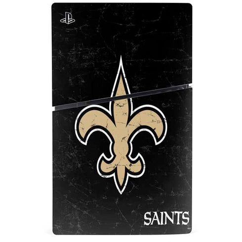 NFL New Orleans Saints Distressed PS5 Slim Digital Edition Console Skin