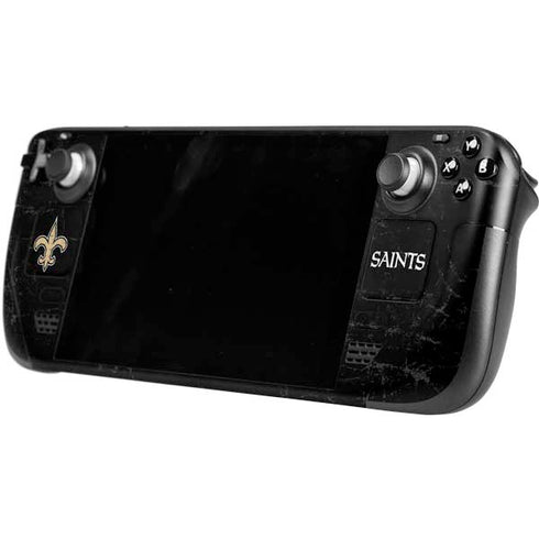 NFL New Orleans Saints Distressed Steam Deck Handheld Gaming Computer OLED Skin
