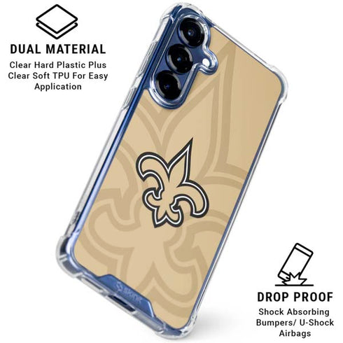 NFL New Orleans Saints Double Vision Galaxy S25 Plus Clear Case