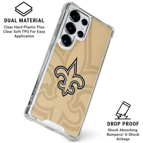 NFL New Orleans Saints Double Vision Galaxy S25 Ultra Clear Case
