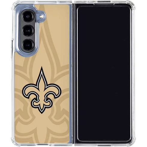 NFL New Orleans Saints Double Vision Galaxy Z Fold5 5G Clear Case